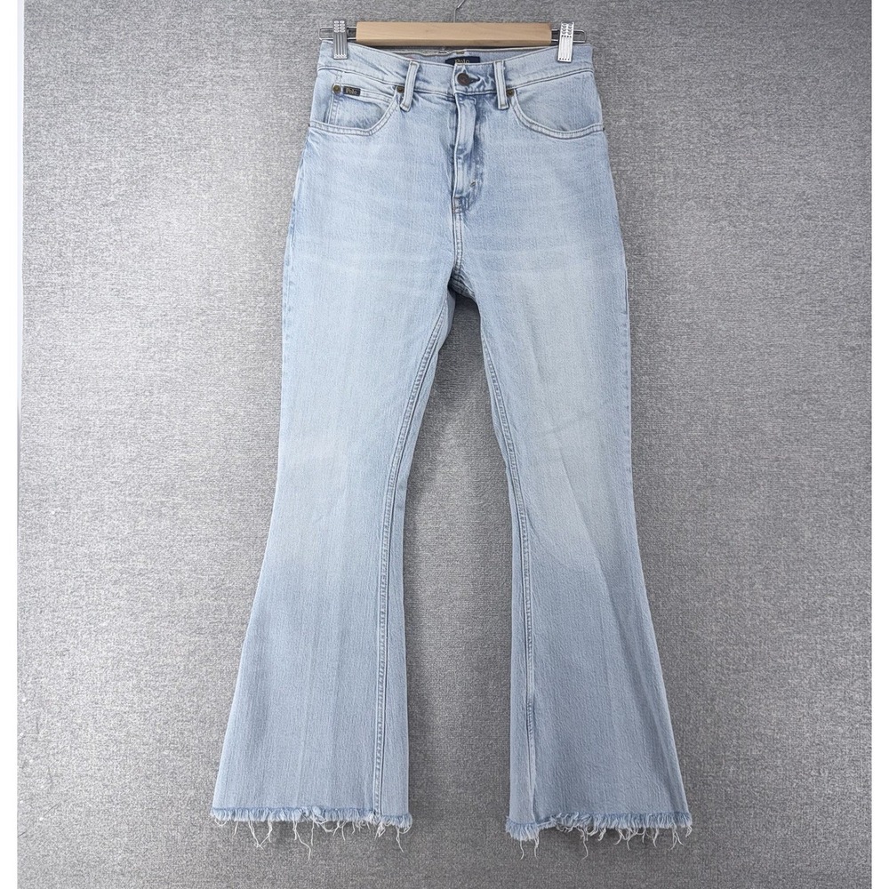 Polo Ralph Lauren The Sharona Crop Flare Jeans Women Size 25 Light Blue Denim